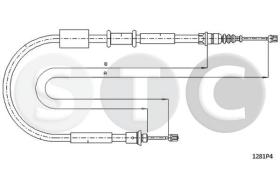 STC T481297 - CABLE FRENO PUNTO GTI (DISC BRAKE) SX-