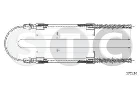 STC T481310 - CABLE FRENO DAILY 30.8-35.10 RUOTE SIN