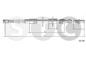 STC T483725 - CABLE FRENO LT 45/55DX/SX-RH/LH