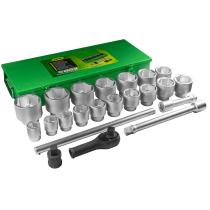 JBM 51616 - ESTUCHE METÁLICO CON 22 PIEZAS DE AUTOCLÉ DE 1" EN HEXAGONAL