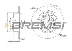 Bremsi CD7224S - B. DISC VW, AUDI, SEAT, SKODA