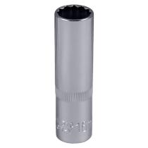 JBM 14510 - VASO 12 CANTOS 1/2" 75MM LARGO 16MM CROMADO