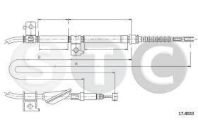 STC T481941 - CABLE FRENO ACCORD ALL  (DISC BRAKE)