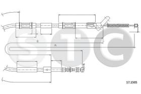 STC T483441 - CABLE FRENO CAMRY 3SFE   DX-RH