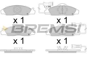 BREMSI BP2955 - B. PADS SSANGYONG, DAEWOO