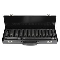 JBM 52346 - SET DE 15 PIEZAS DE IMPACTO CON 12 VASOS LARGOS DE 1/2" HEXA