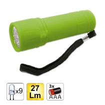 JBM 52555 - LINTERNA PLÁSTICA 9 LEDS - VERDE