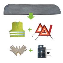 JBM 52773 - KIT EMERGENCIA BOLSA GRIS + MK H4 + CHALECO + TRIANG. + GUAN