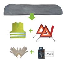 JBM 52775 - KIT EMERGENCIA BOLSA GRIS + MK H7+H1 + CHALECO + TRIANG. + G