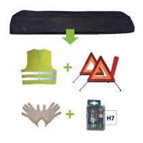 JBM 52782 - KIT EMERGENCIA BOLSA NEGRA + MK H7 + CHALECO + TRIANG. + GUA
