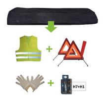 JBM 52783 - KIT EMERGENCIA BOLSA NEGRA + MK H7+H1 + CHALECO + TRIANG. +