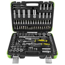JBM 52979 - ESTUCHE DE HERRAMIENTAS 113 PIEZAS CON VASOS DE 12 CANTOS -