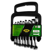 JBM 53022 - SET DE 8 LLAVES COMBINADAS CORTAS CON TRINQUETE