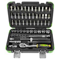 JBM 53075 - ESTUCHE DE HERRAMIENTAS DE 3/8" DE 59 PIEZAS CON VASOS DE 12