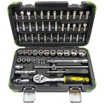 JBM 53219 - ESTUCHE DE HERRAMIENTAS 3/8" DE 59 PIEZAS CON VASOS HEXAGONA