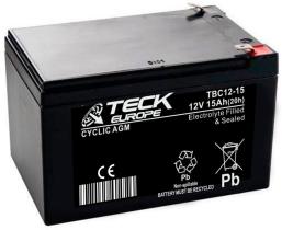 TECK TBC1215 - BATERIA CYCLIC AGM 12V  15 AH 151 X 98 X 95   +____-  FASTON
