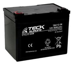 TECK TBC1236 - BATERIA CYCLIC AGM 12V  36 AH  195 X 130 X 164   +____-  M5
