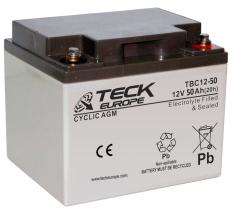 TECK TBC1250 - BATERIA CYCLIC AGM 12V  50 AH   197 X 165 X 170   -____+  M6