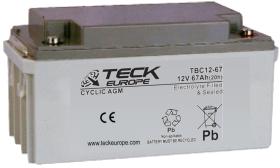 TECK TBC1267 - BATERIA CYCLIC AGM 12V  67 AH   348 X 167 X 178   +____-  M6