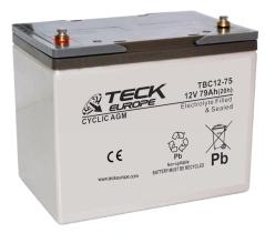 TECK TBC1275 - BATERIA CYCLIC AGM 12V  79 AH   260 X 168 X 208   +____-  M6