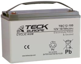 TECK TBC12100 - BATERIA CYCLIC AGM 12V  107 AH  330 X 173 X 212  +____-  M8