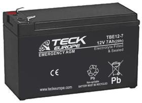 TECK TBE127 - BATERIA TECK EMERGENCY AGM 12V  7  AH  151 X 65 X 94   +____