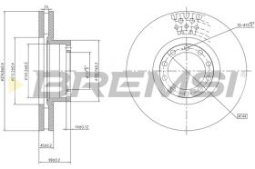 BREMSI CD5257V - B. DISC FRONT DIA.375  DAF