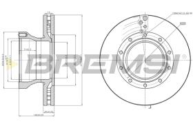 BREMSI CD5258V - B. DISC REAR DIA.375  DAF LF