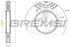 BREMSI CD5259V - B. DISC FRONT REAR DIAM.433 VENT RENAULT