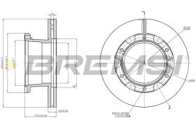 BREMSI CD5306V - B. DISC REAR DIA.322  VOLVO FL 4