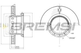 BREMSI CD5318V - B. DISC REAR DIA.432  IVECO STRALIS