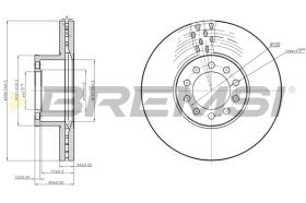 BREMSI CD5330V - B. DISC FRONT DIA.335  MAN TGL