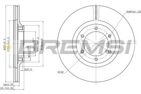 BREMSI CD6356V - B. DISC BEDFORD, ISUZU, VAUXHALL