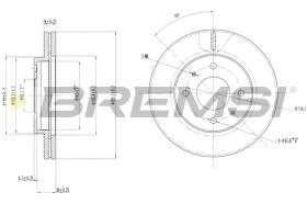 BREMSI CD6391V - B. DISC FRONT DIA.266 VENT. MITSUB GALAN