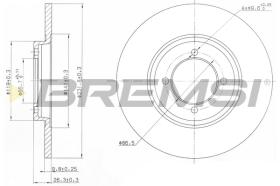 BREMSI CD6428S - B. DISC FRONT DIA.232 SOLID TRIUMPH HERA