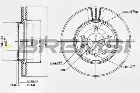 BREMSI CD6491V - B. DISC FRONT DIA.284 VENT. OPEL CALIBRA