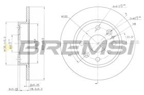 BREMSI CD6525S - B. DISC FIAT, MAZDA