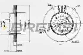 BREMSI CD6649V - B. DISC FRONT DIA.234 VENT. DAIHATSU APP