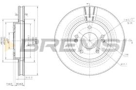 BREMSI CD7292V - B. DISC MITSUBISHI, HYUNDAI