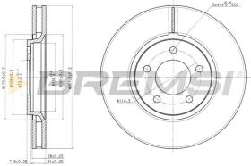 BREMSI CD7372V - B. DISC FIAT, LANCIA, DODGE, CHRYSLER