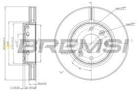 BREMSI CD7397V - B. DISC KIA