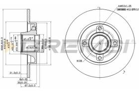 BREMSI CD7523S - B. DISC PEUGEOT, CITROEN