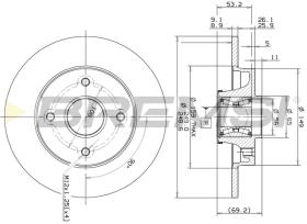 BREMSI CD7560S - B. DISC OPEL, PEUGEOT, CITROEN, DS