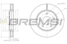 BREMSI CD7807V - B. DISC FIAT, DODGE, CHRYSLER
