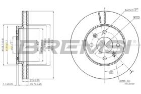 BREMSI CD8089V - B. DISC KIA, HYUNDAI