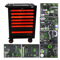 JBM 53952 - CARRO DE HERRAMIENTAS ESPECIAL KIT DE CALADO 7 CAJONES ROJO