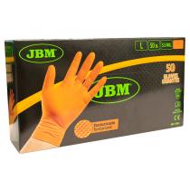 JBM 53995 - GUANTES NARANJAS DESECHABLES DE NITRILO T:L 5,5MIL (50 UDS.)