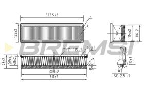 BREMSI FA0113 - AIR FILTER AUDI