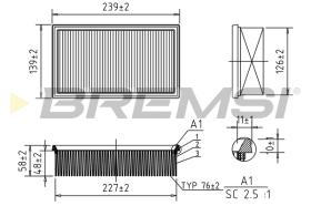BREMSI FA0528 - AIR FILTER RENAULT
