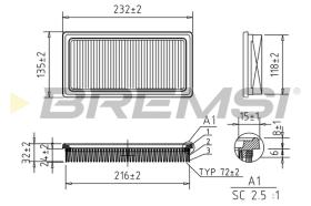 BREMSI FA0530 - AIR FILTER NISSAN